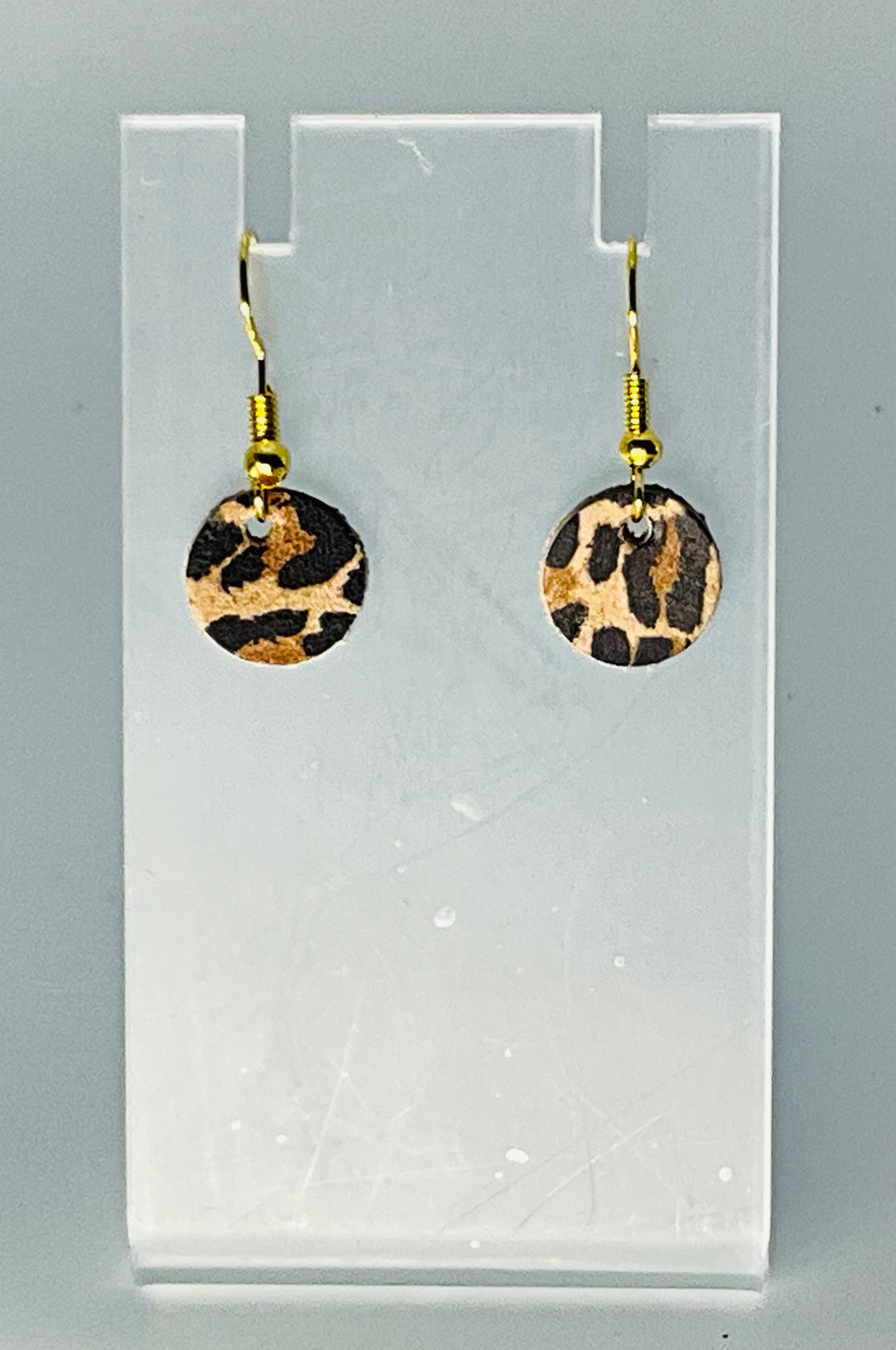 Georgie Bee Tiny Leather Moon Earrings