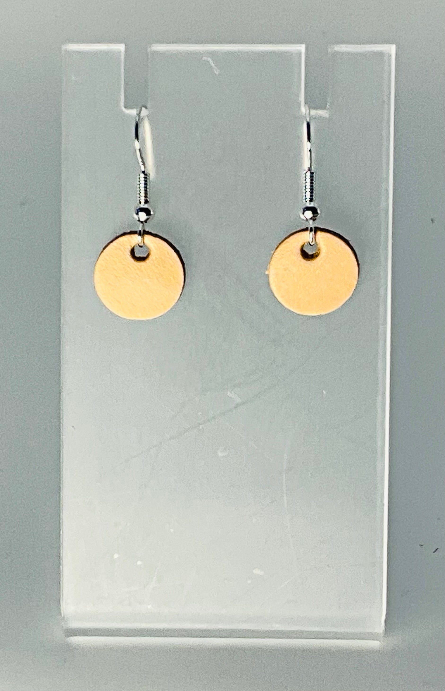 Georgie Bee Tiny Leather Moon Earrings