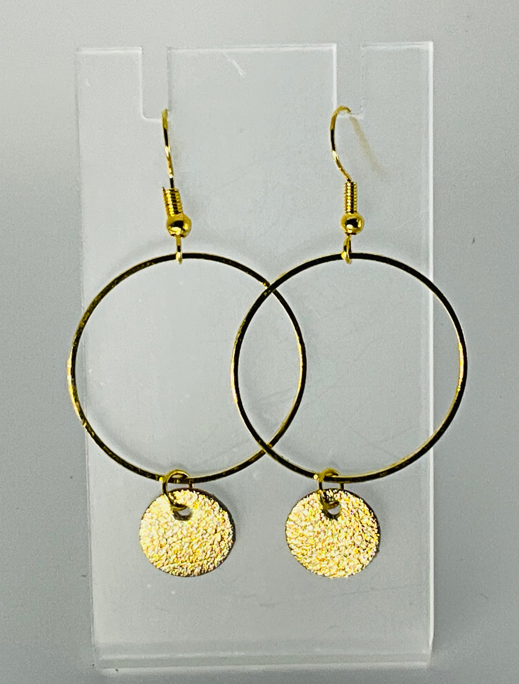 Gabby Bee Hoop & Leather Moon Earrings