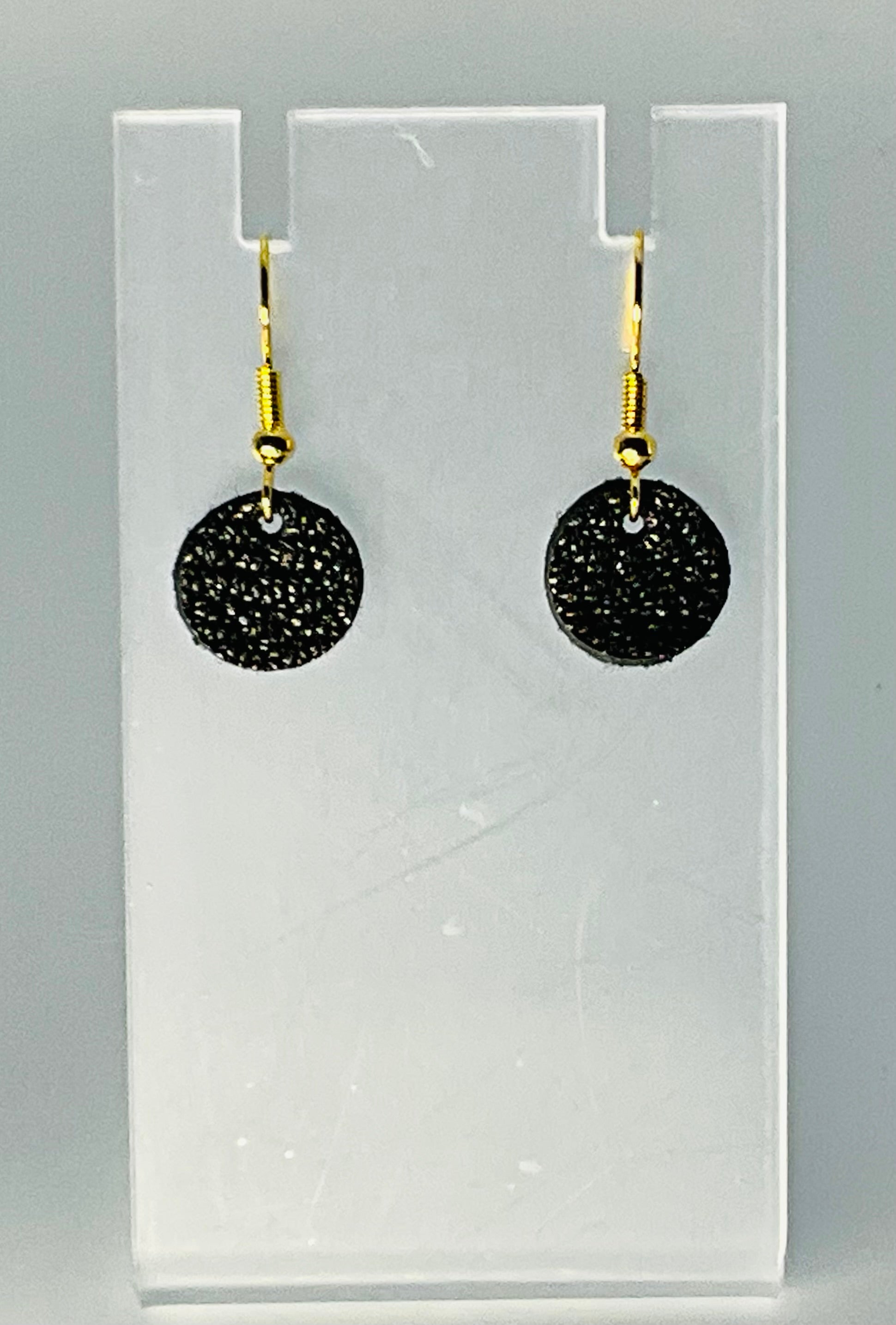 Georgie Bee Tiny Leather Moon Earrings